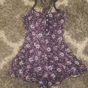 Purple Floral Romper